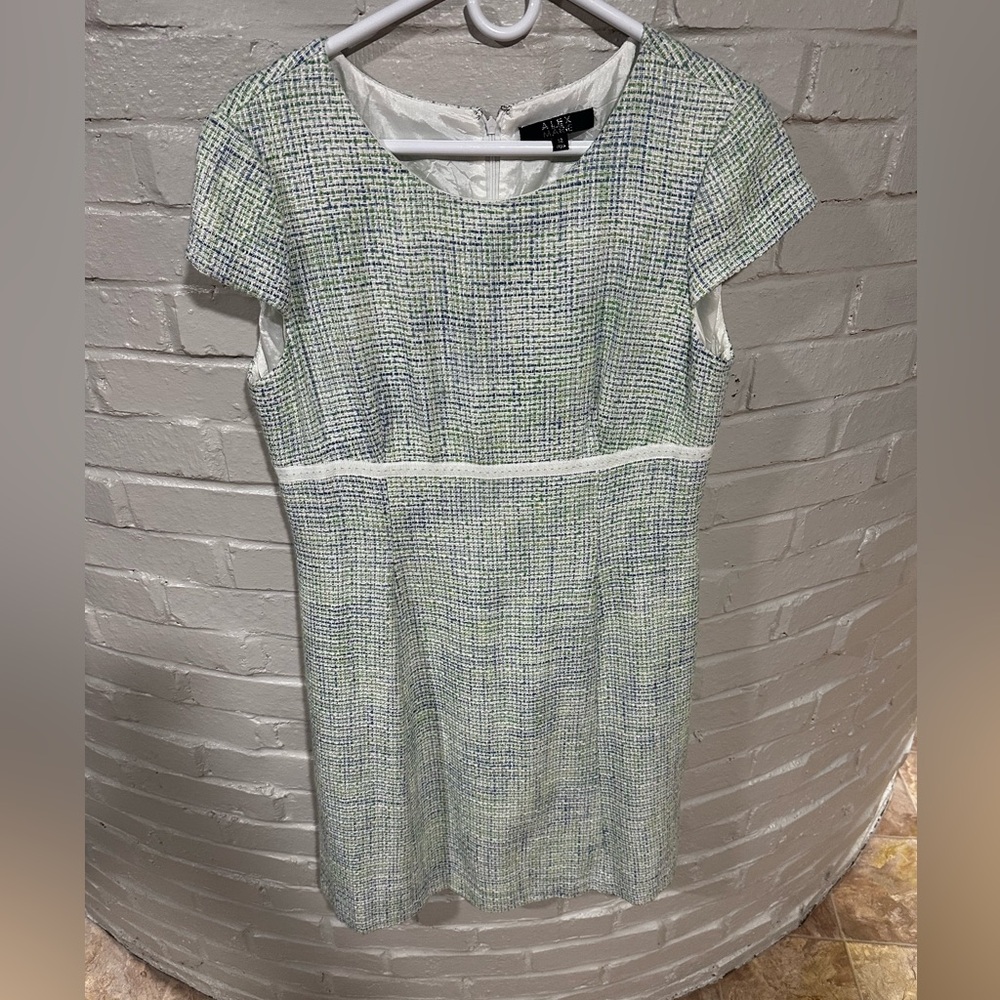 Alex Marie Short Sleeve Tweed Sheath Dress size 12